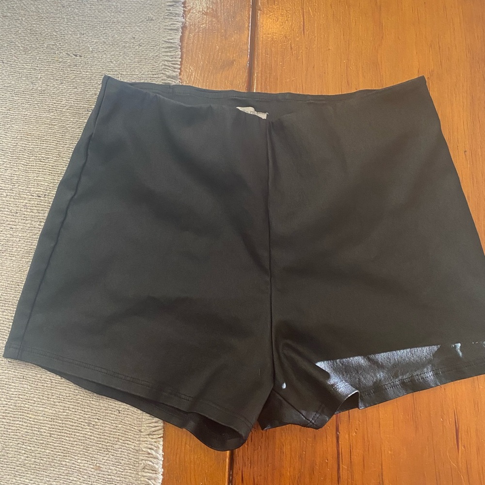 Faux leather shorts